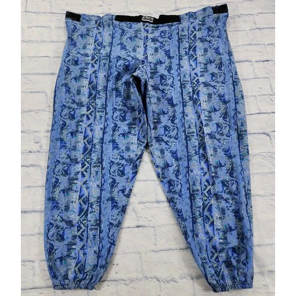 Athletic Works Blue Tribal Baggy MC Hammer Parachute Pants VINTAGE 90s MADE USA